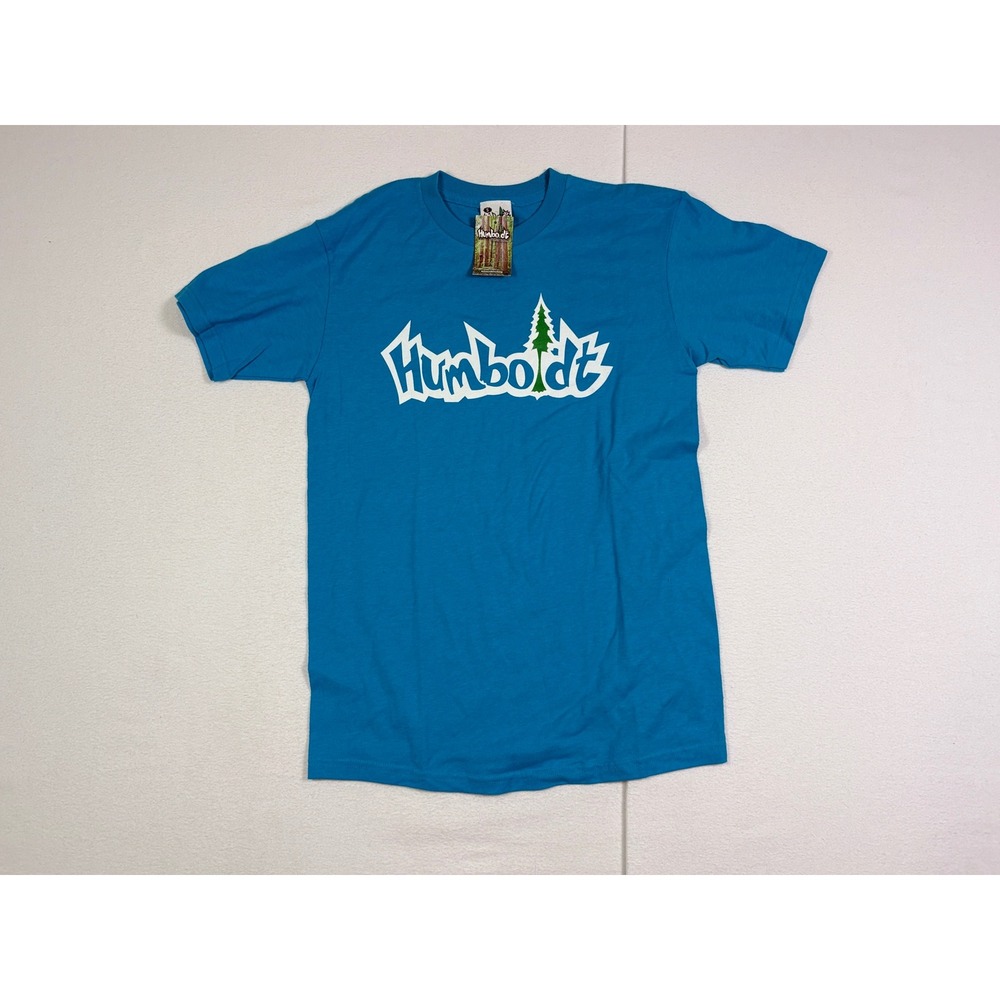 Humboldt Clothing Co Mens Treelogo Graphic T-Shirt Turquoise Blue Small NWT